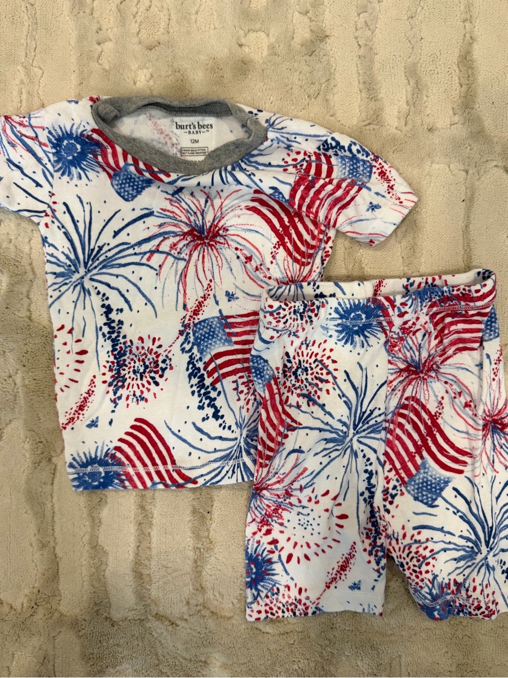 Burt's Bees Kids Red, White & Blue Fireworks Pajama Set